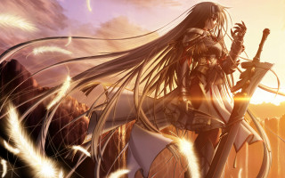 Woman long hair holding sword 3 - long hair holding free wallpaper
