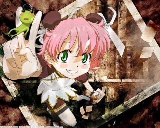Pink hair girl frog peace - a frog free wallpaper