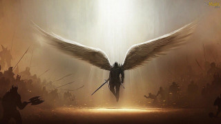 Man wings sword group people - wing and a sword free wallpaper