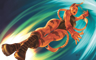 Surfing woman bikini ocean comic - in the ocean free wallpaper