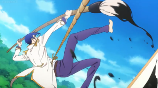 Man woman hanging rope air - their hands in free wallpaper