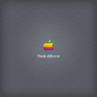 Apple logo think different side - graphic free wallpaper for tablet