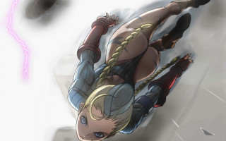 Woman bikini falling ledged lightning - a lightning free wallpaper