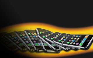 Cell phones black background yellow - technology free wallpaper for desktop
