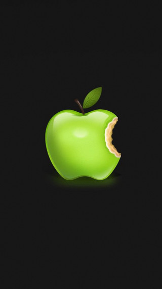 Green apple bite leaf top - a bite free wallpaper