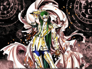 Green haired woman fantasy manga - a white coat free wallpaper