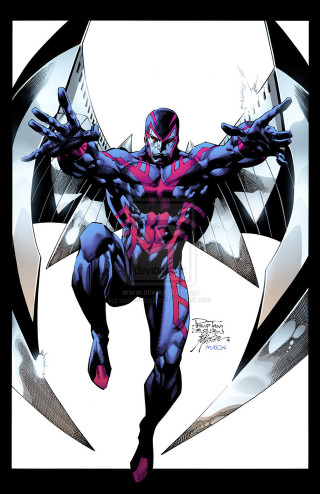 Man red blue suit arms - panfuturism free wallpaper for mobile