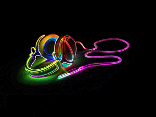 Neon object black background image - a neon free wallpaper
