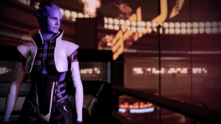 Futuristic woman neon light large - a neon light behind her free wallpaper