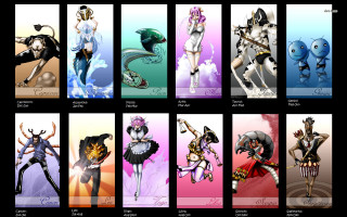 Anime character poses expressions series - tarot card free wallpaper for desktop