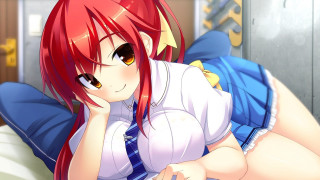 Girl laying bed cellphone ear - a blue shirt free wallpaper