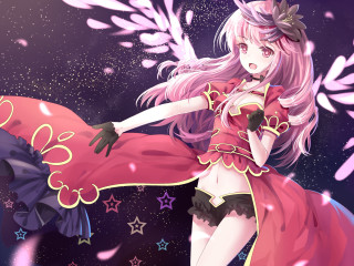 Girl pink dress wings stars - wing free wallpaper for desktop