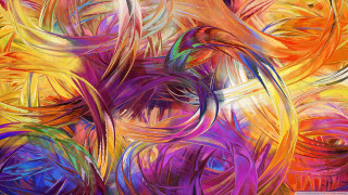 Colorful background feathers leaves shapes - vibrant free wallpaper