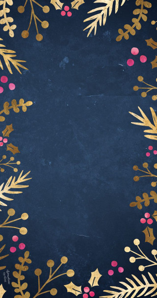 Blue background gold pink flowers 3 - the edge free wallpaper for mobile