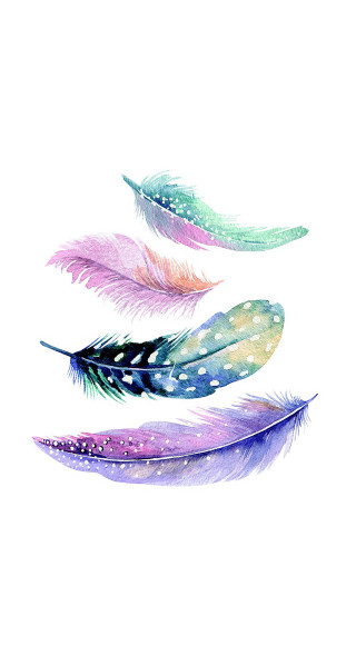 Three feathers white spots flying - claire dalby free wallpaper for mobile