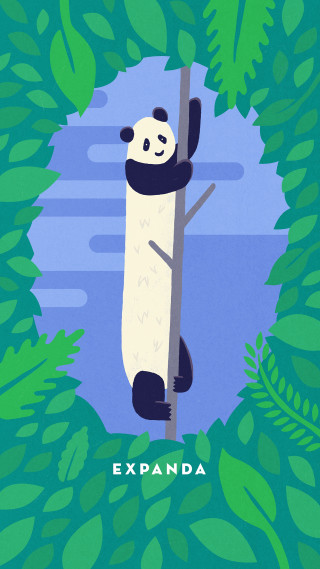 Panda bear hanging tree branch - a panda bear free wallpaper for mobile