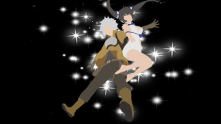 Anime couple running night sky - inspired free wallpaper