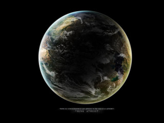 Earth space black white green - space free wallpaper