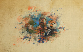 Tiger football player building blue - rembrandt style free wallpaper for desktop