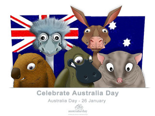 Animals flag celebrate australia day - australian tonalism free wallpaper