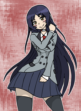 Girl school uniform black hair - gray free wallpaper for mobile