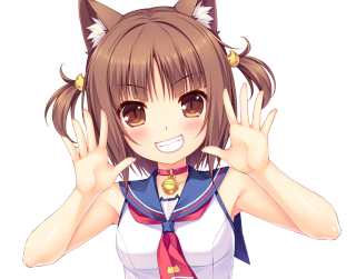 Anime girl cat ears tie - ayo free wallpaper