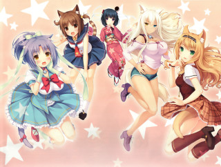 Anime girls short skirts stars - star free wallpaper