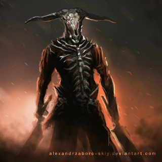 Demonic horned demon huge head - the rain free wallpaper for tablet