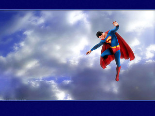 Superman man flying arms up - a man in a superman suit free wallpaper