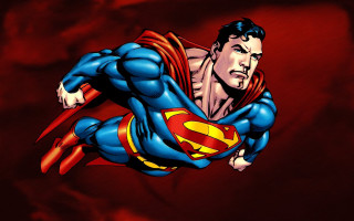 Superman flying cape open hands - heroic pose free wallpaper