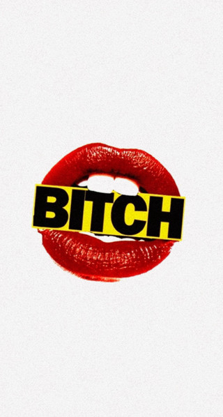 Red lip yellow stripe bitch - a yellow stripe free wallpaper for mobile