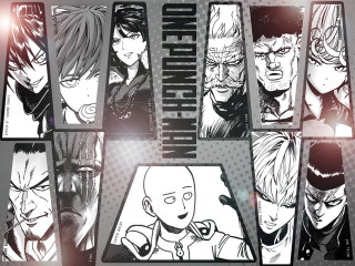 Anime characters black white bunch - temporary free wallpaper for desktop