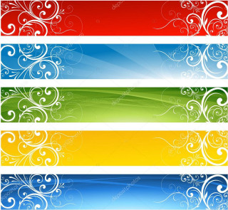 Four banners swirls sunbeams stock - shutter shutter free wallpaper