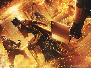 Couple fire scene sword man - comic cover art free wallpaper