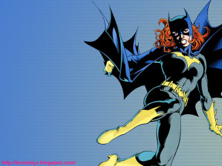 Batgirl flying woman arms outstretched - heroic pose free wallpaper