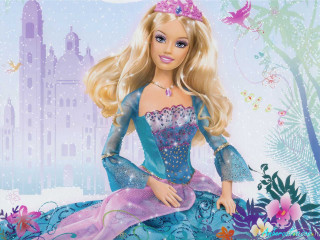Barbie flower bed blue dress 2 - detail free wallpaper