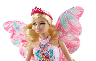 Barbie pink dress tiara butterfly - detail free wallpaper
