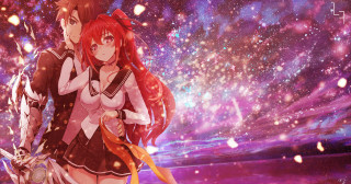 Anime couple stars purple background 3 - a purple background free wallpaper for desktop