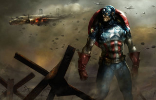 Man captain america costume plane - marvel comic free wallpaper