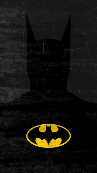 Batman silhouette bat symbol yellow - dark night free wallpaper for mobile