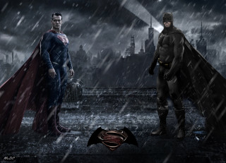 Men standing rain batman superman - their chest free wallpaper