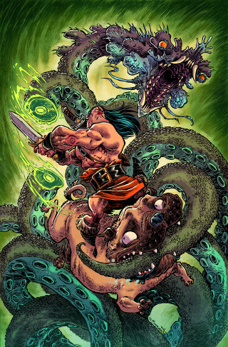 Man riding giant snake sword - a painting of a man riding free wallpaper for mobile