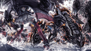 Motorcycle water fire group people - their body free wallpaper