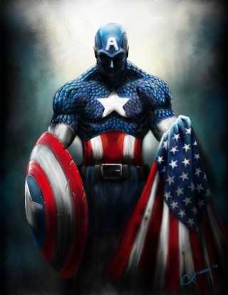 Captain america shield stars chest - a flag free wallpaper for mobile