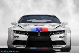 White car rainbow foggy background - a white car free wallpaper