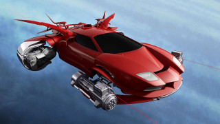 Red car flying string wing - a red string free wallpaper