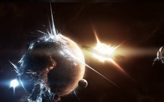 Space scene planet stars background 2 - a planet free wallpaper