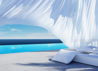 Canopy bed pool ocean view - unreal engine free wallpaper for desktop