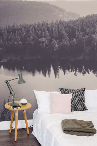 Forest lake modern european ink - ambient free wallpaper for mobile