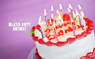 Birthday cake candles happy message 4 - a birthday cake free wallpaper